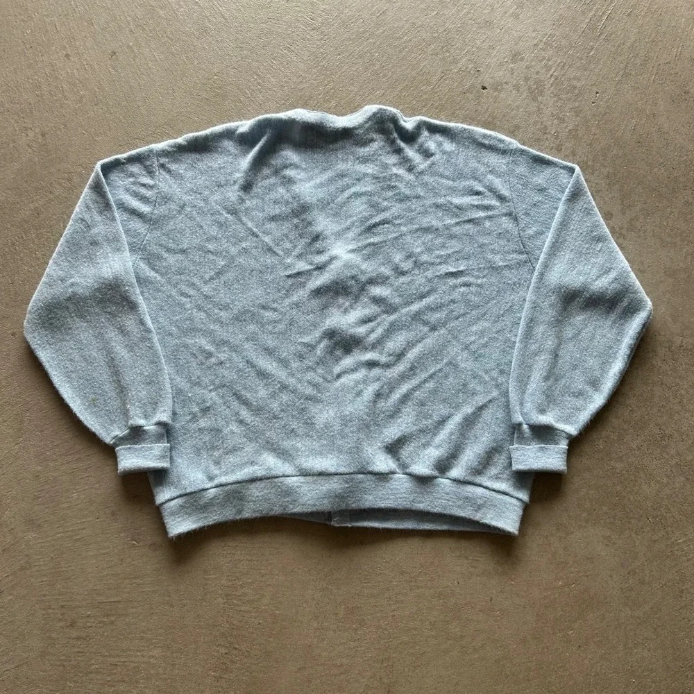 Vintage 80s Jantzen Cardigan Sweater Size XXL Light Blue Knit Button USA Made